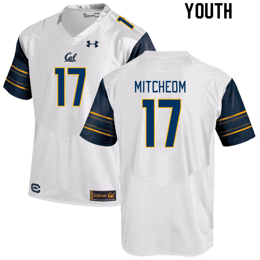 Youth #17 Noah Mitcheom California Golden Bears College Football Jerseys Stitched Sale-White - Click Image to Close